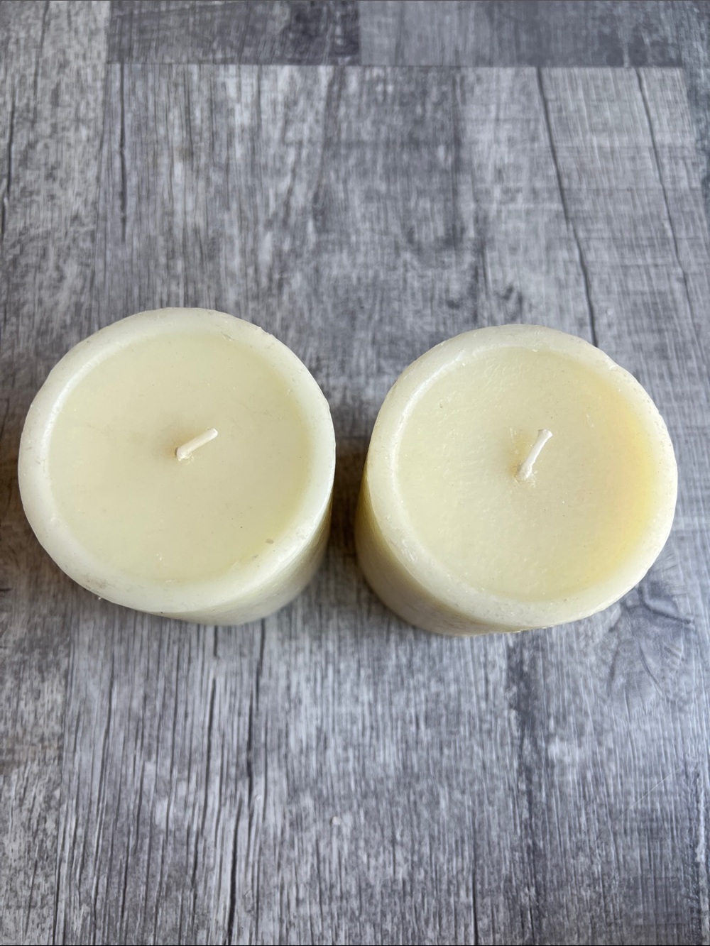 Set of 2 Pier 1 Imports Cream Pillar Candles Brand New